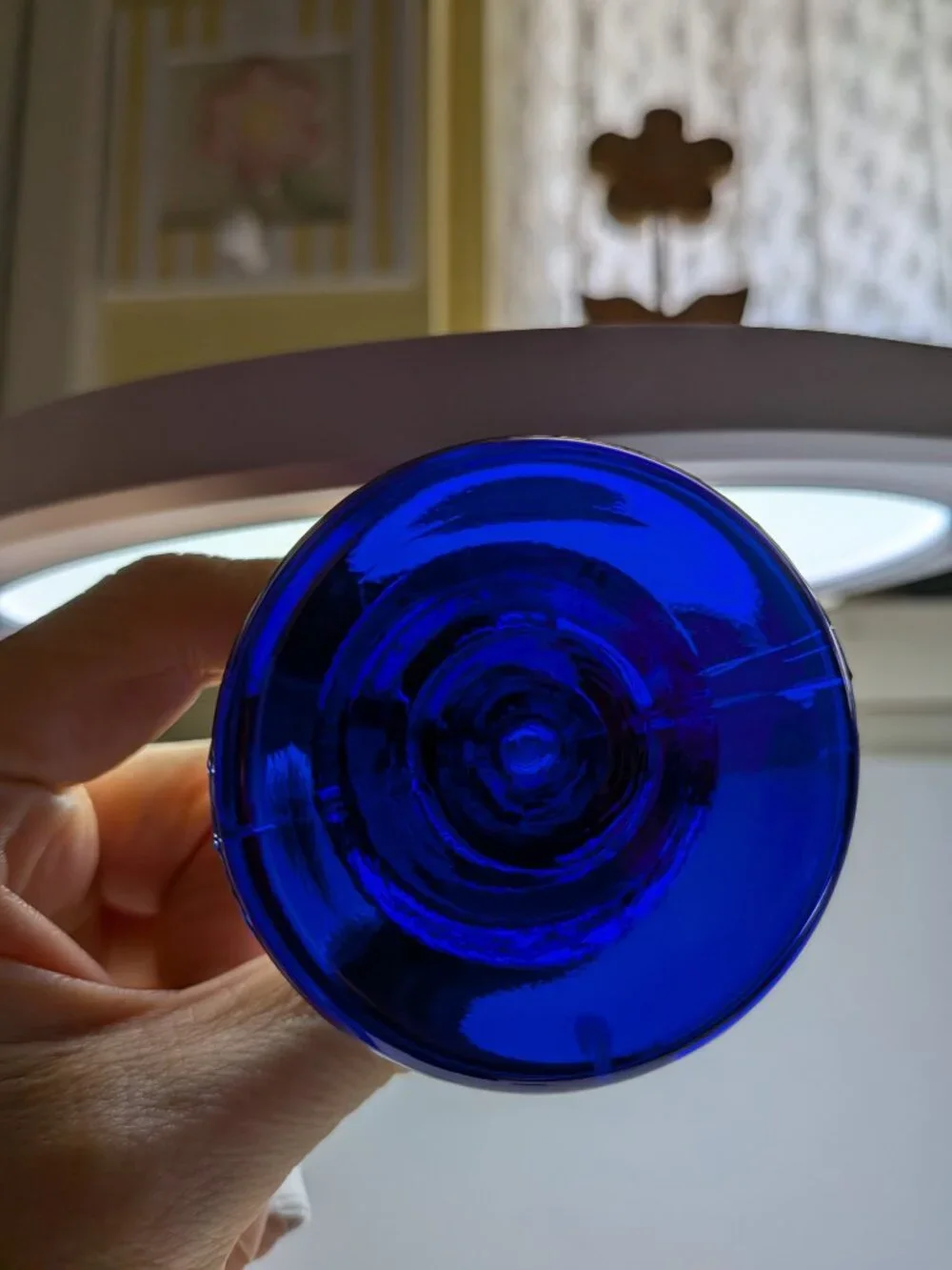 VTG 60s Cobalt Blue Glass Candlestick Holders Pedestal Mid Century Heavy Mini